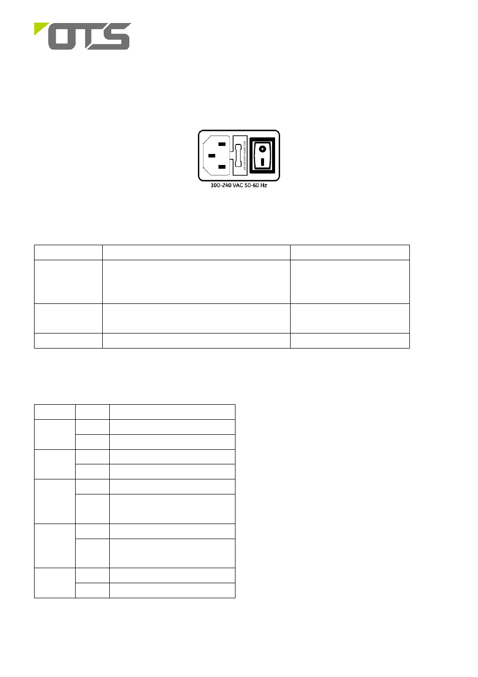 Power connection, Cable connection | OT Systems ET24122MPp-S User Manual | Page 7 / 8
