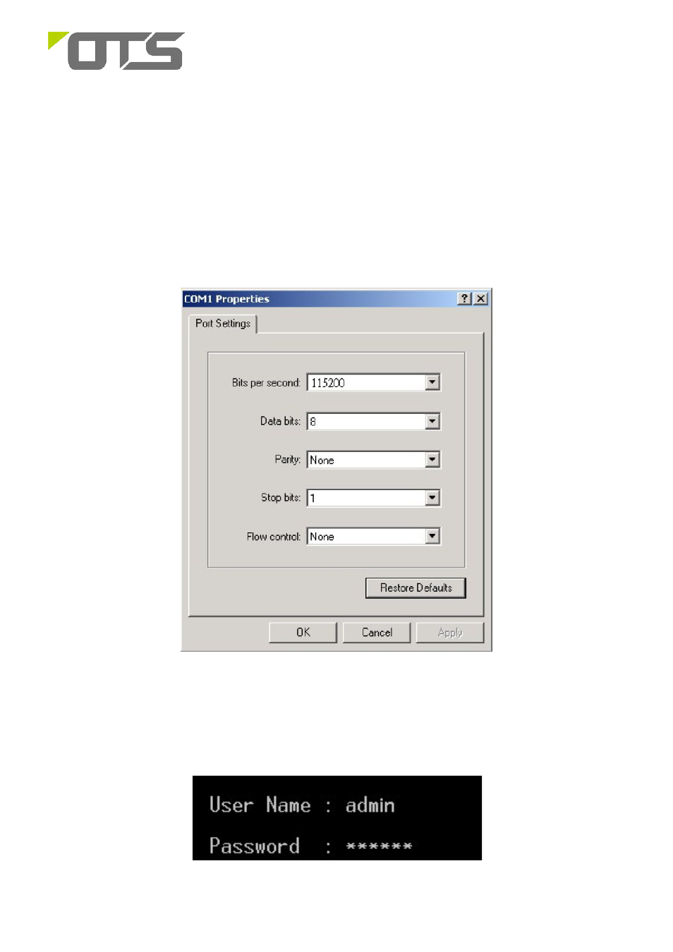 Login in the console interface, Et8122mpp-s-dr | OT Systems ET8122MPp-S-DR User Manual | Page 5 / 9