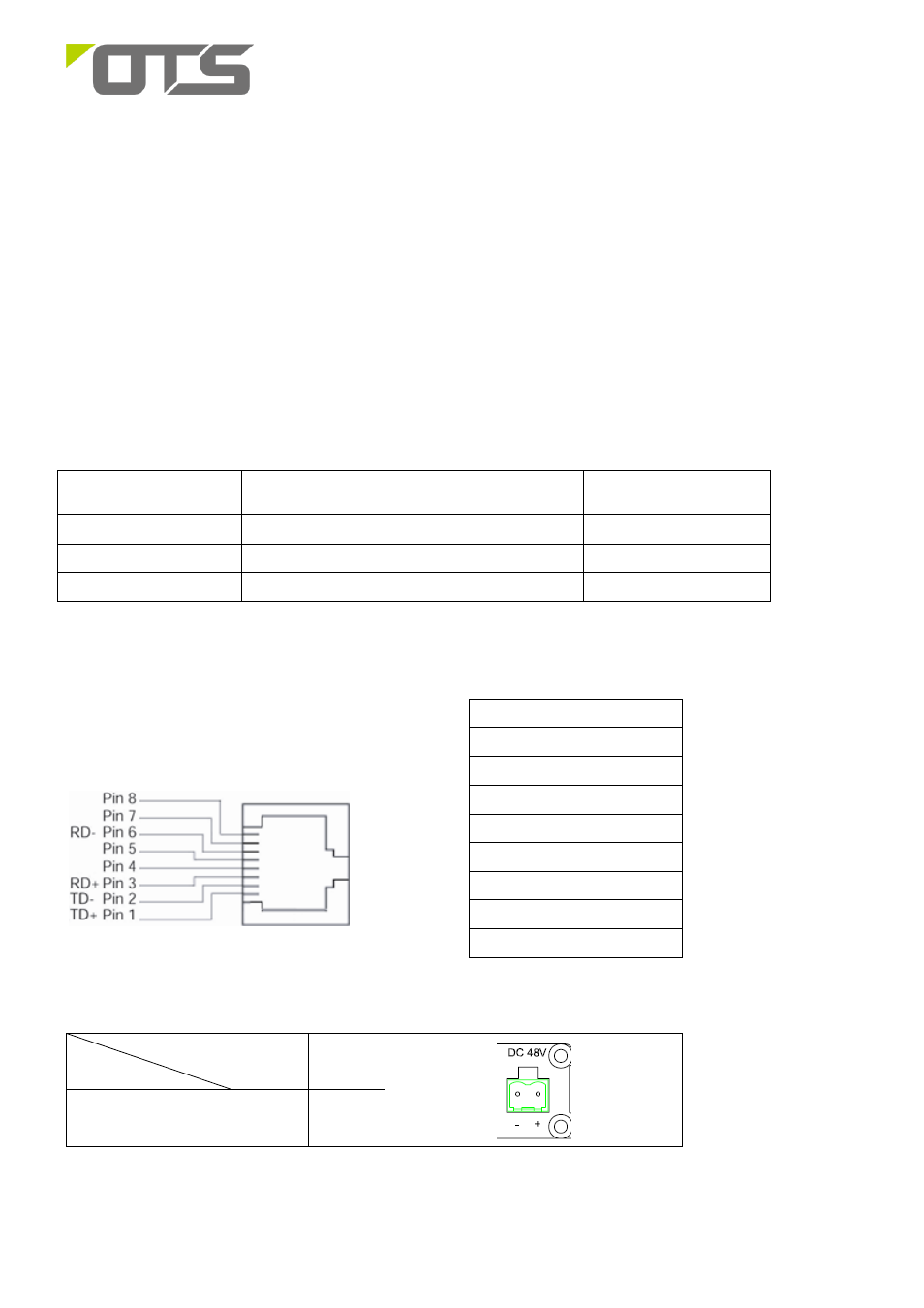 Et4111pp series, Installation, Cable connections | Interface ethernet port, Power connector | OT Systems ET4111Pp-S-DR User Manual | Page 2 / 3