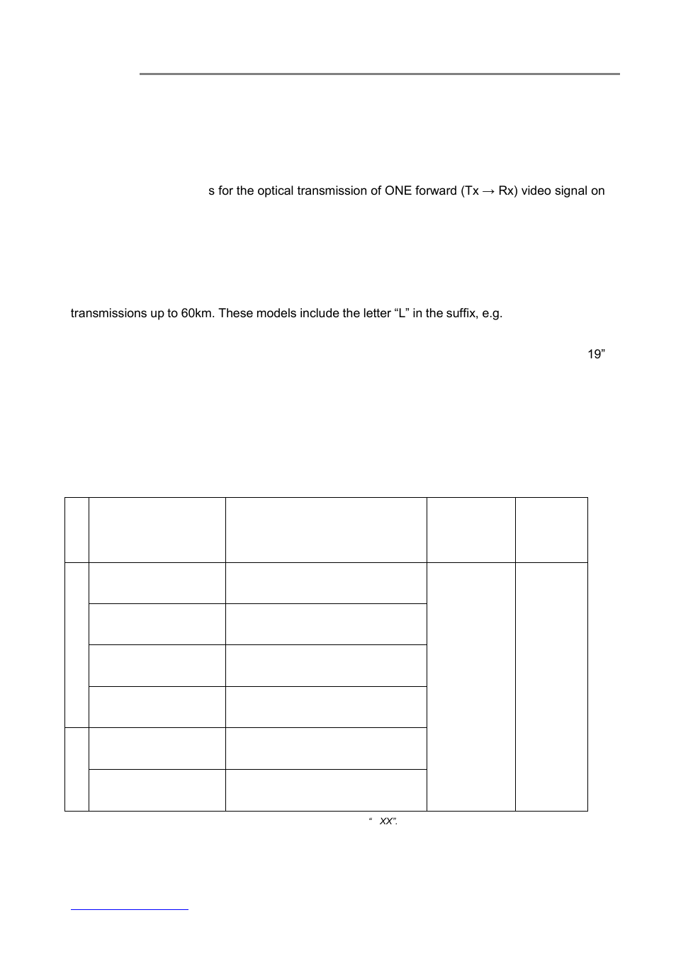 Product overview, Ntroduction, Odels selection table | 2) product overview, 1 introduction, 2 models selection table | OT Systems FTD100 User Manual | Page 5 / 10