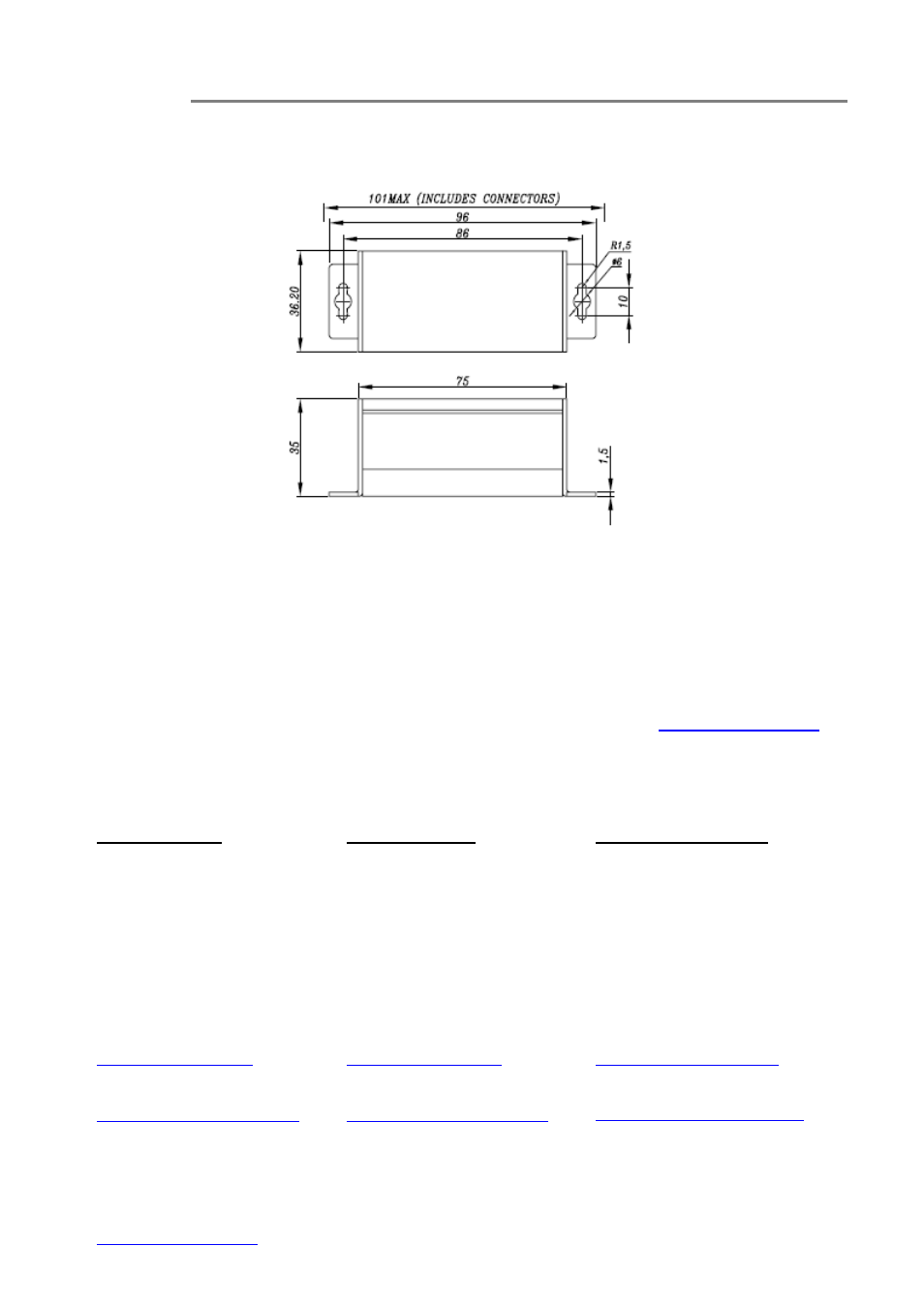 Drawings, Warranty information, Contact information | 7) drawings, 8) warranty information, 9) contact information | OT Systems FTD110DBMicro User Manual | Page 15 / 15