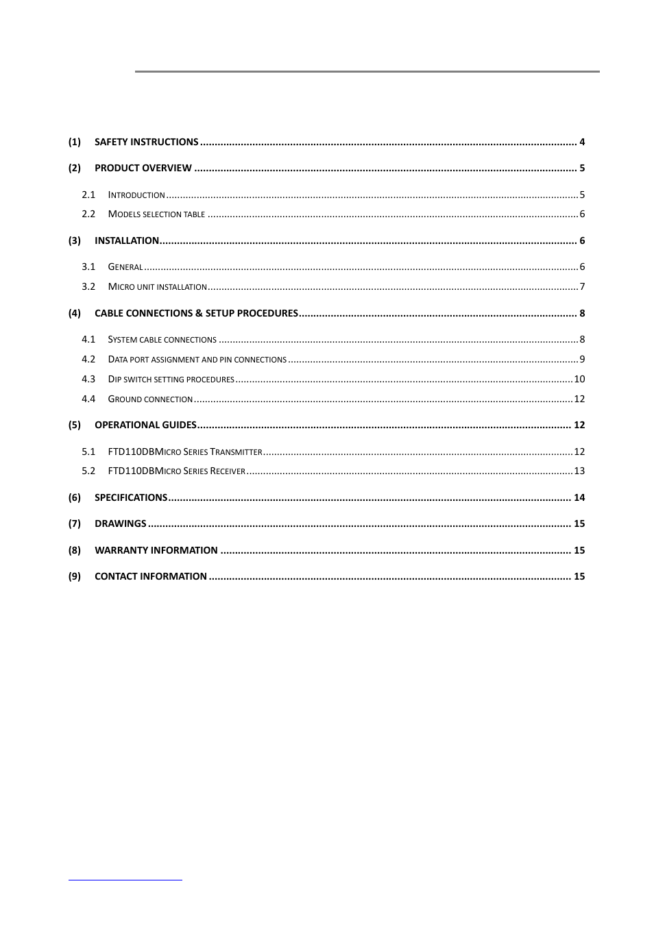 OT Systems FTD110DBMicro User Manual | Page 3 / 15