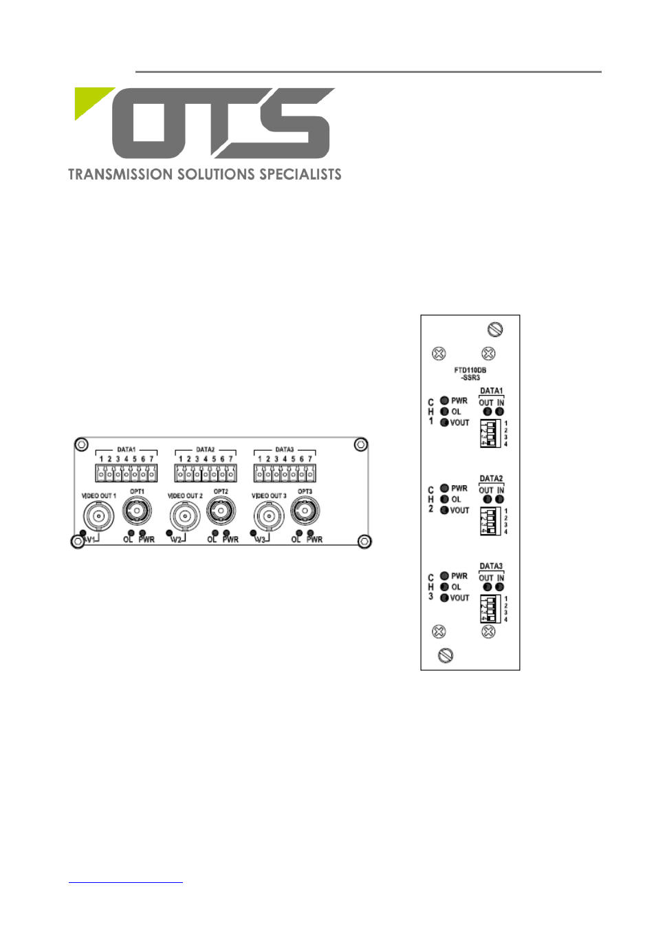 OT Systems FTD110DB-XXR3 User Manual | 16 pages