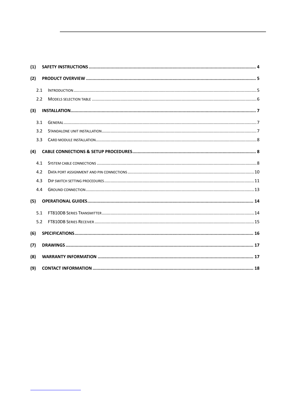 OT Systems FT810DB User Manual | Page 3 / 18