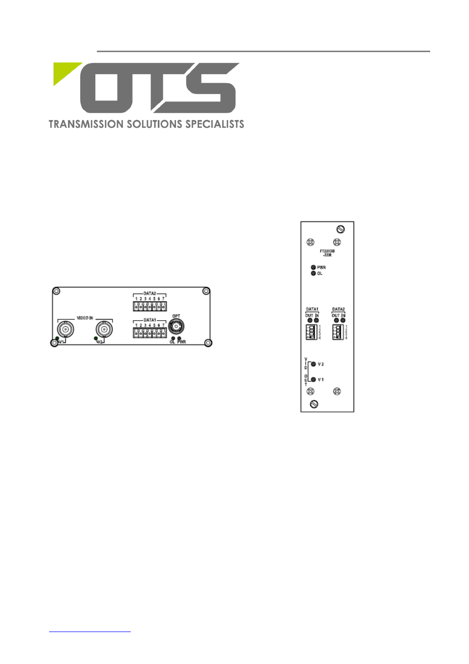 OT Systems FT220DB User Manual | 18 pages