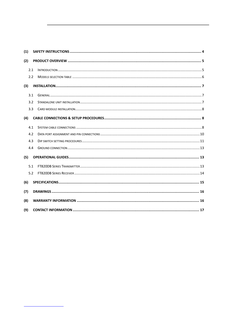 OT Systems FT820DB User Manual | Page 3 / 17