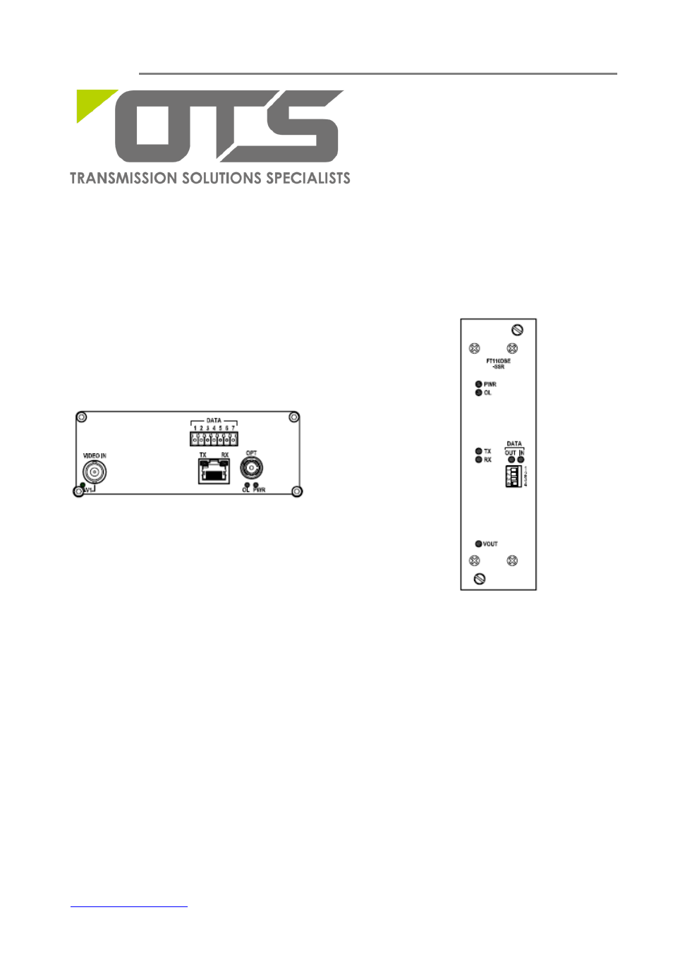 OT Systems FT110DBE User Manual | 17 pages