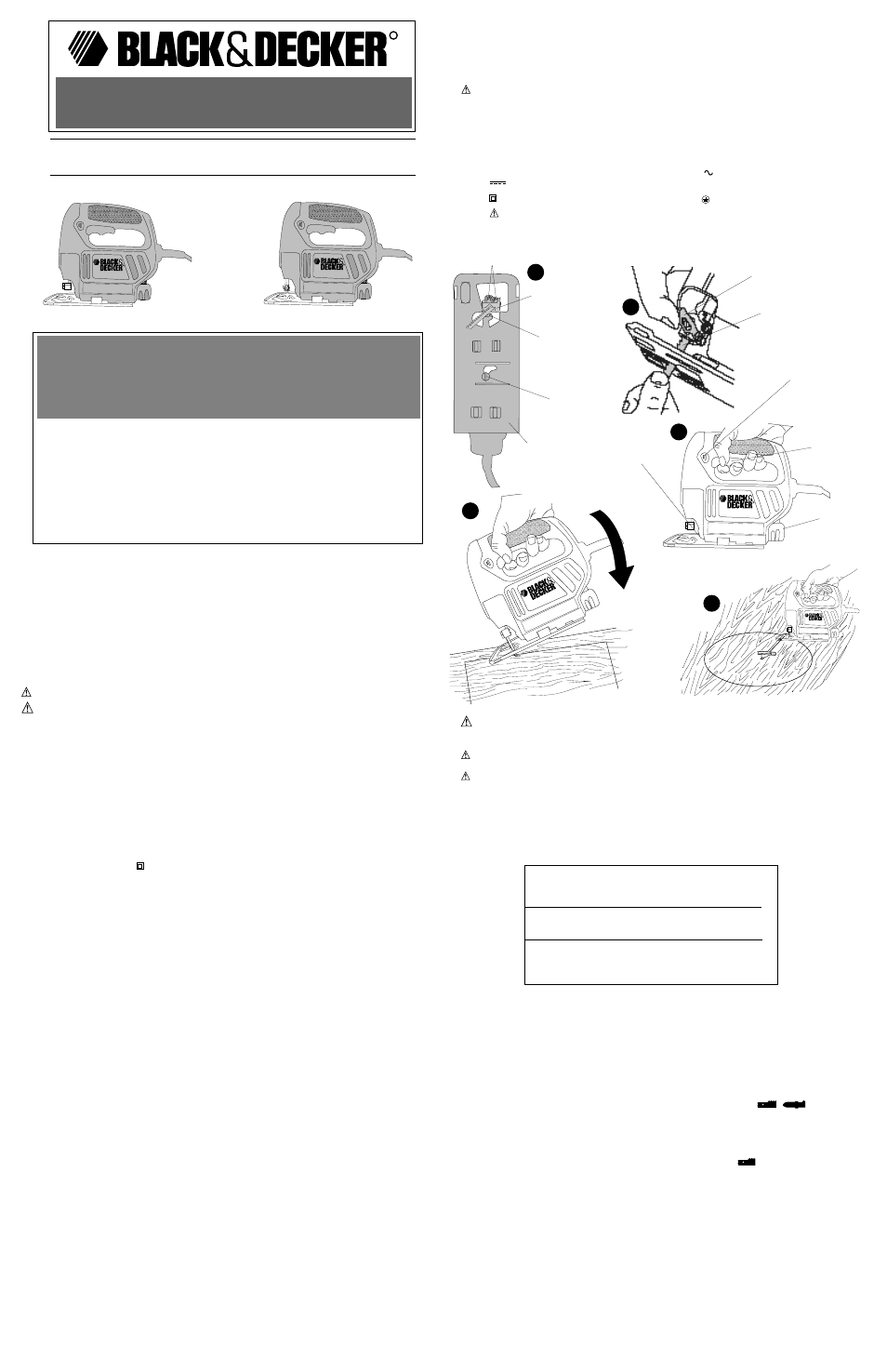 Black & Decker JS100 User Manual | 4 pages