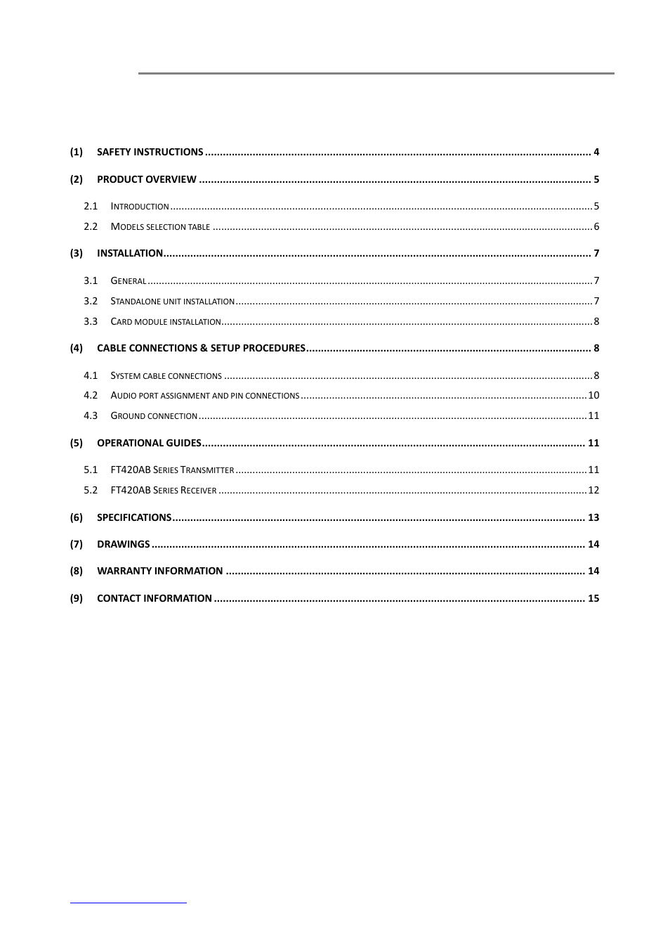 OT Systems FT420AB User Manual | Page 3 / 15