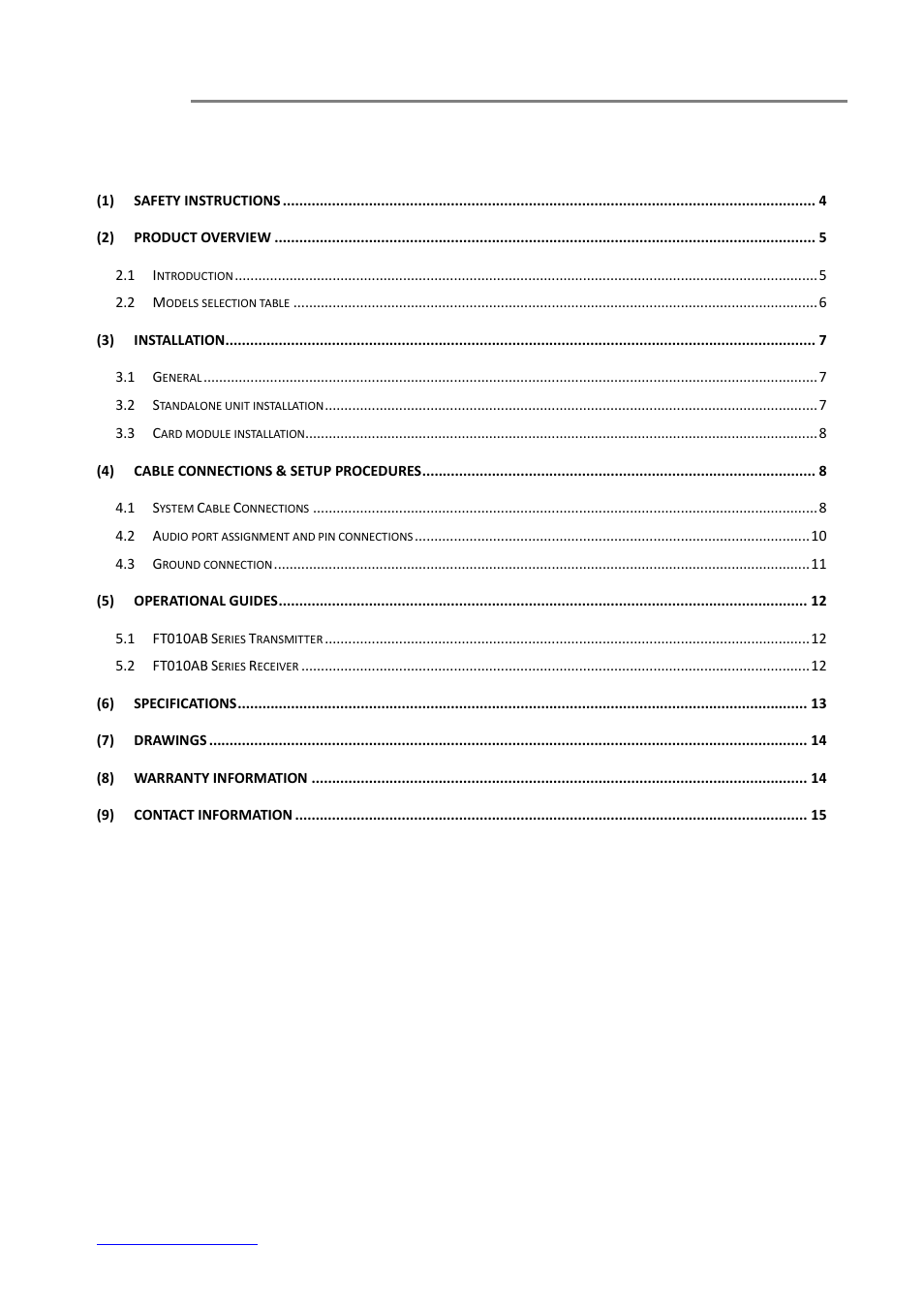 OT Systems FT010AB User Manual | Page 3 / 15