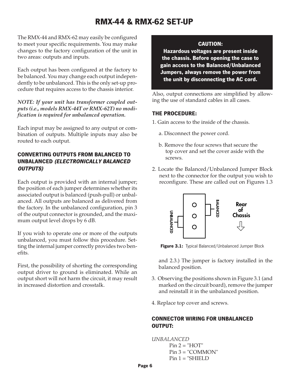 Rmx-44 & rmx-62 set-up | Oxmoor RMX-44 User Manual | Page 8 / 16