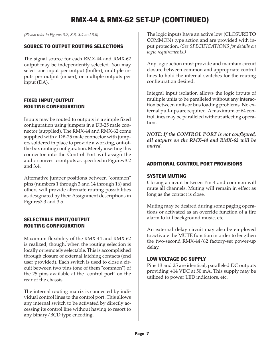 Rmx-44 & rmx-62 set-up (continued) | Oxmoor RMX-44 User Manual | Page 9 / 16