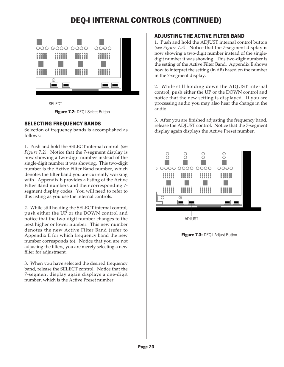 Deq-i internal controls (continued) | Oxmoor DEQ-1 User Manual | Page 25 / 34