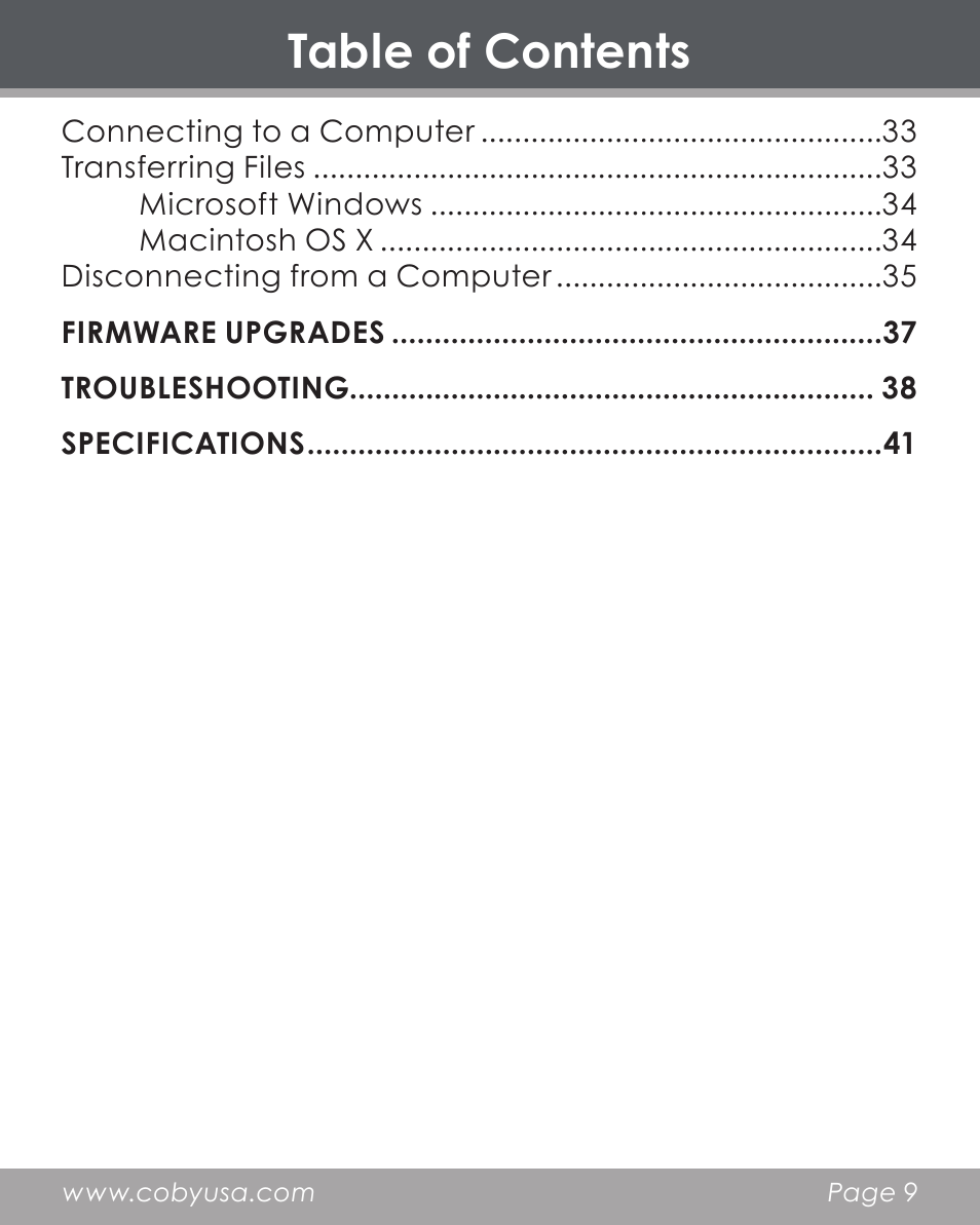 COBY electronic DP356 User Manual | Page 9 / 45