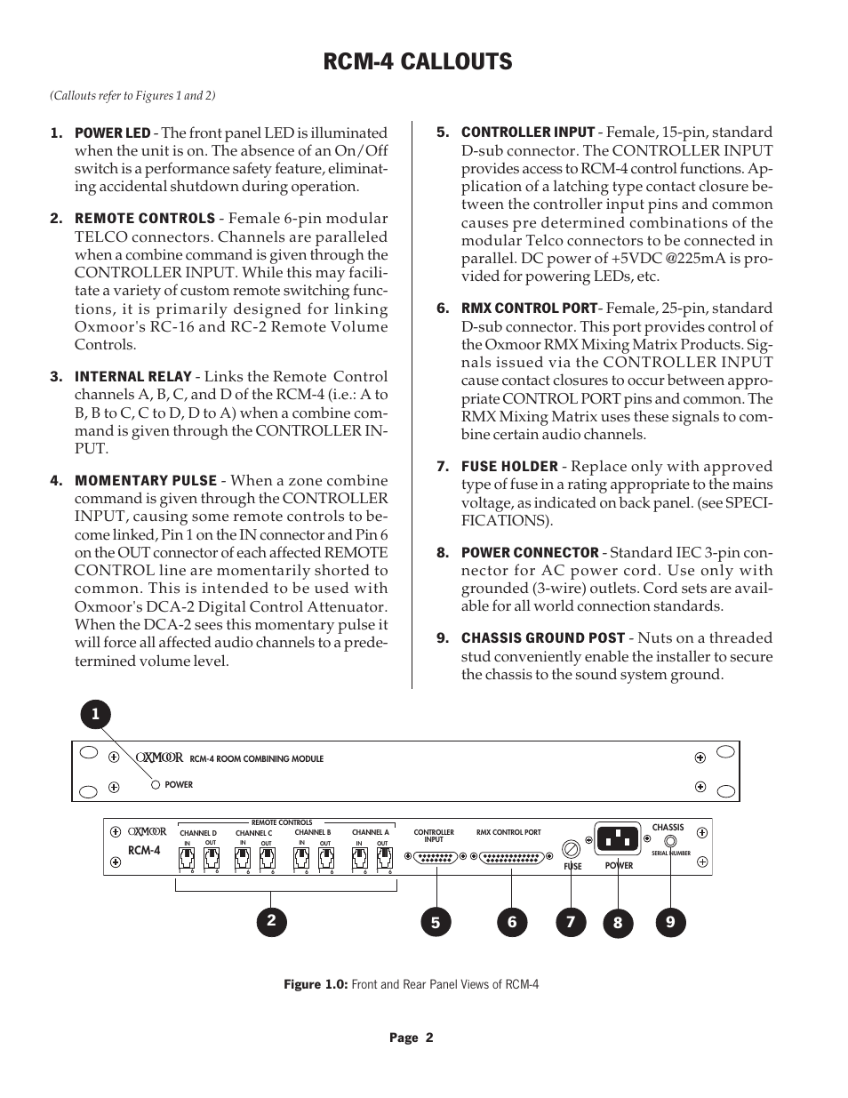 Rcm-4 callouts | Oxmoor RCM-4 User Manual | Page 4 / 12