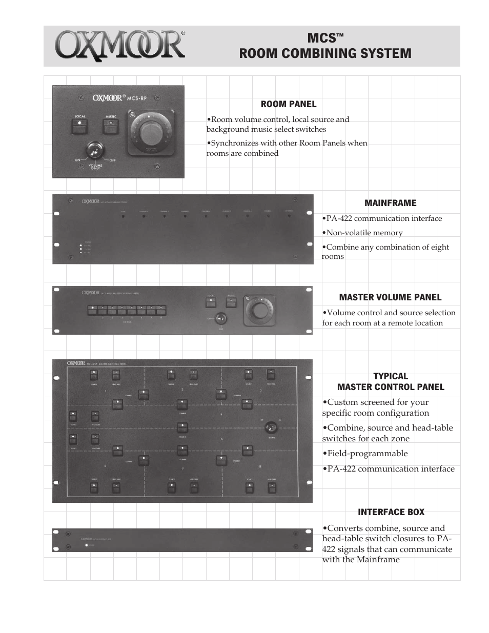 Oxmoor MCS User Manual | 6 pages