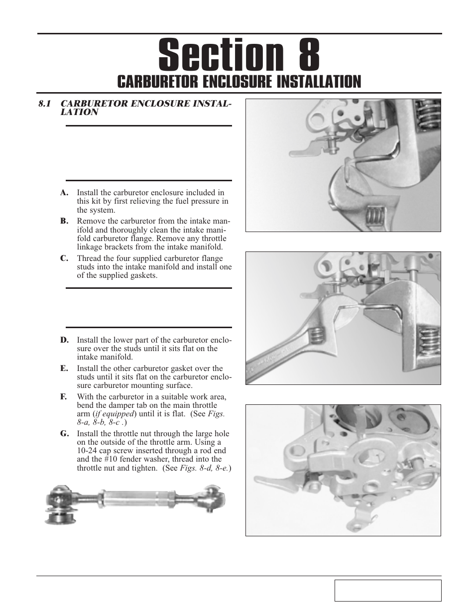 Carburetor enclosure inst, Carburetor enclosure installation -1, Carburetor enclosure installation | Paxton Superchargers Small Block Carbureted Ford User Manual | Page 25 / 32