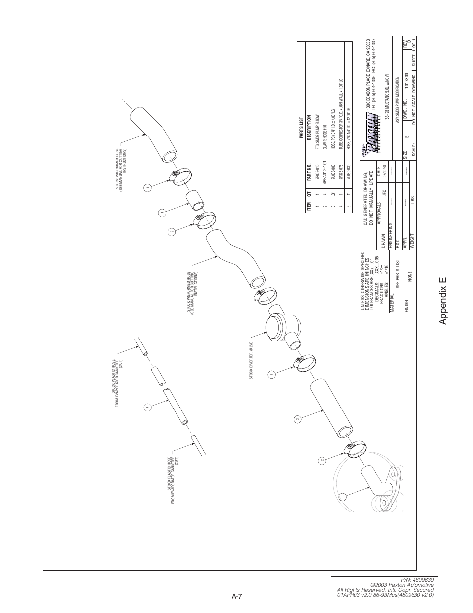 Appendix e | Paxton Superchargers Mustang Novi 1000 User Manual | Page 25 / 30