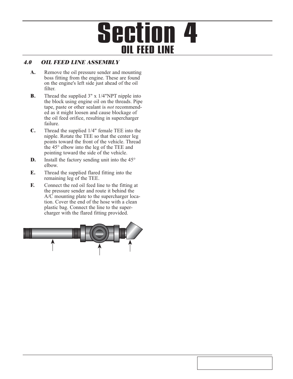Oil feed line, 0 oil feed line assembly, Oil feed line -1 | Oil feed line assembly -1 | Paxton Superchargers Mustang Novi 1220 User Manual | Page 13 / 32