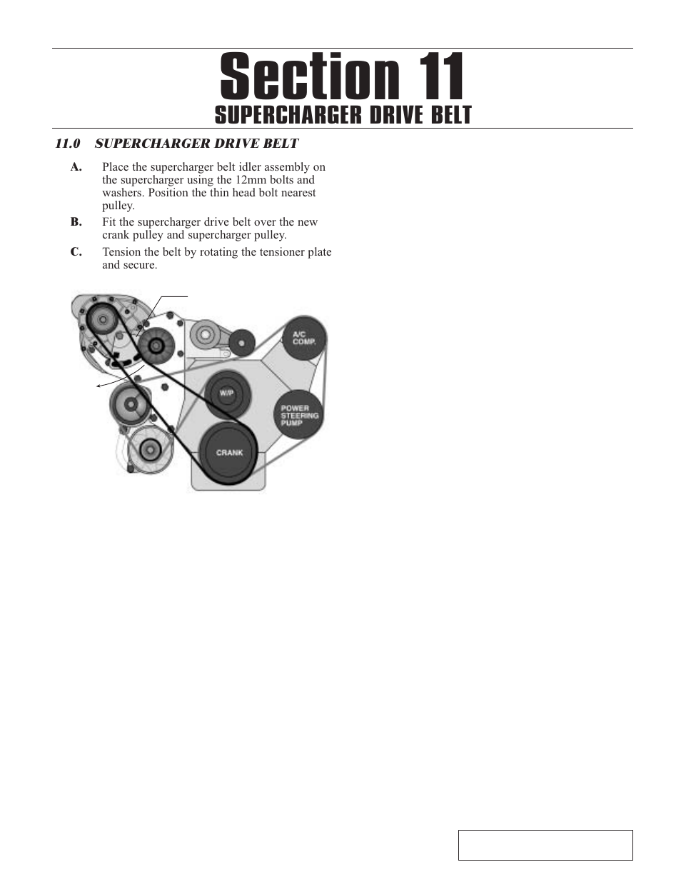 Supercharger drive belt, 0 supercharger drive belt, Supercharger drive belt -1 | Paxton Superchargers Mustang Novi 1220 User Manual | Page 27 / 32