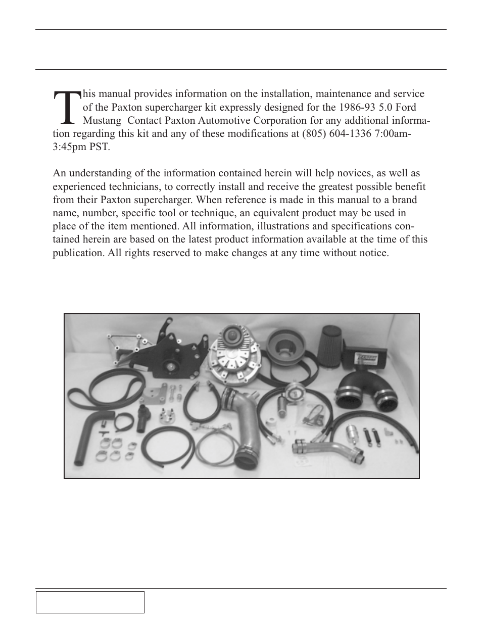 Important notes | Paxton Superchargers Mustang Novi 2000 User Manual | Page 4 / 32