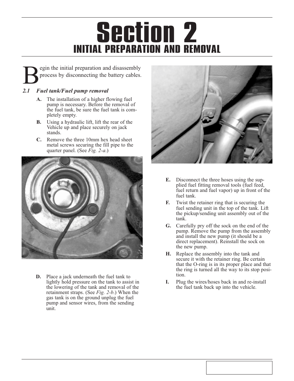 1 initial preparation and, Initial preparation and removal -1, Initial preparation and removal | Paxton Superchargers Mustang Novi 2000 User Manual | Page 9 / 32