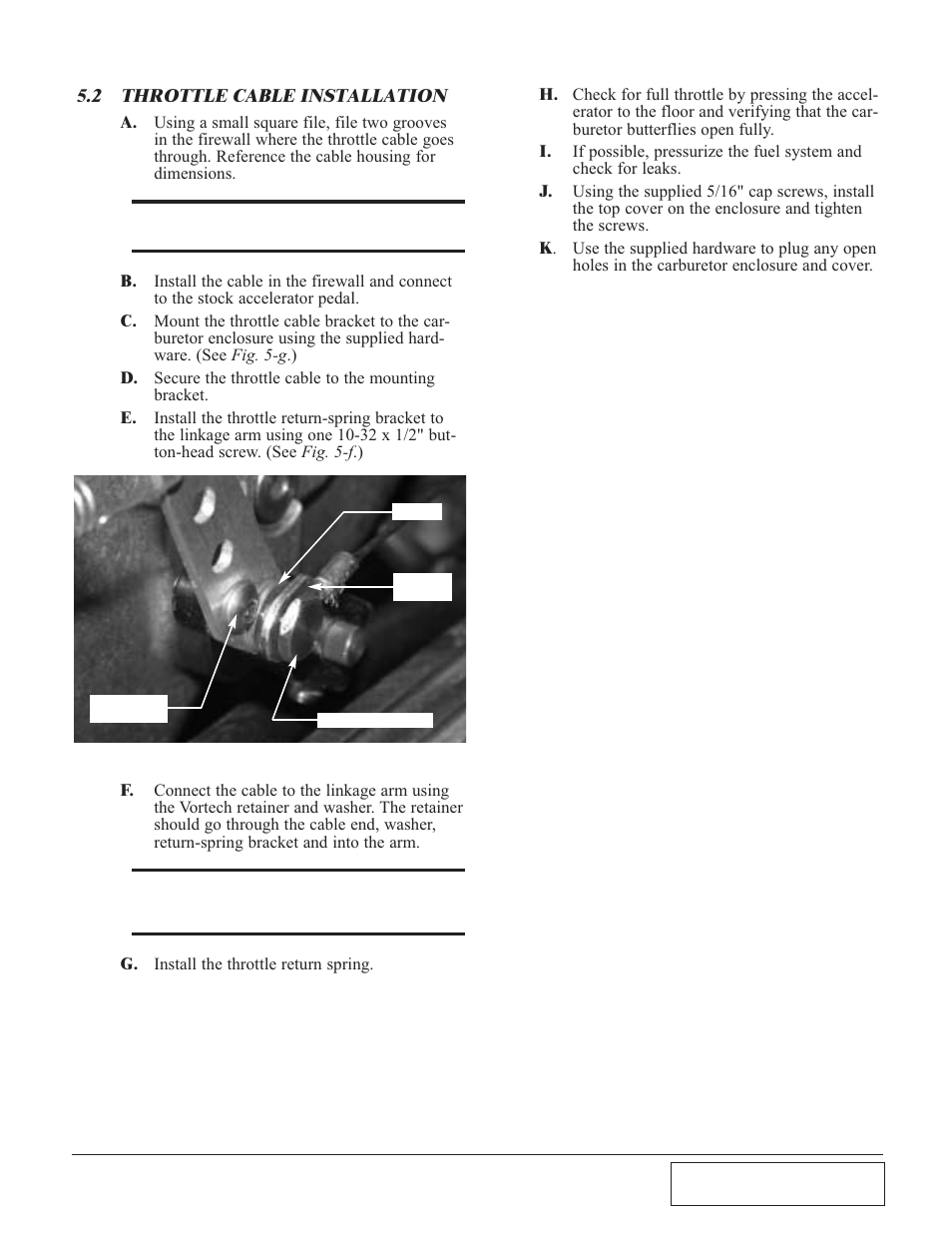 2 throttle cable installation, Throttle cable installation -3 | Paxton Superchargers Carbureted Mustang Novi 2000 User Manual | Page 27 / 38