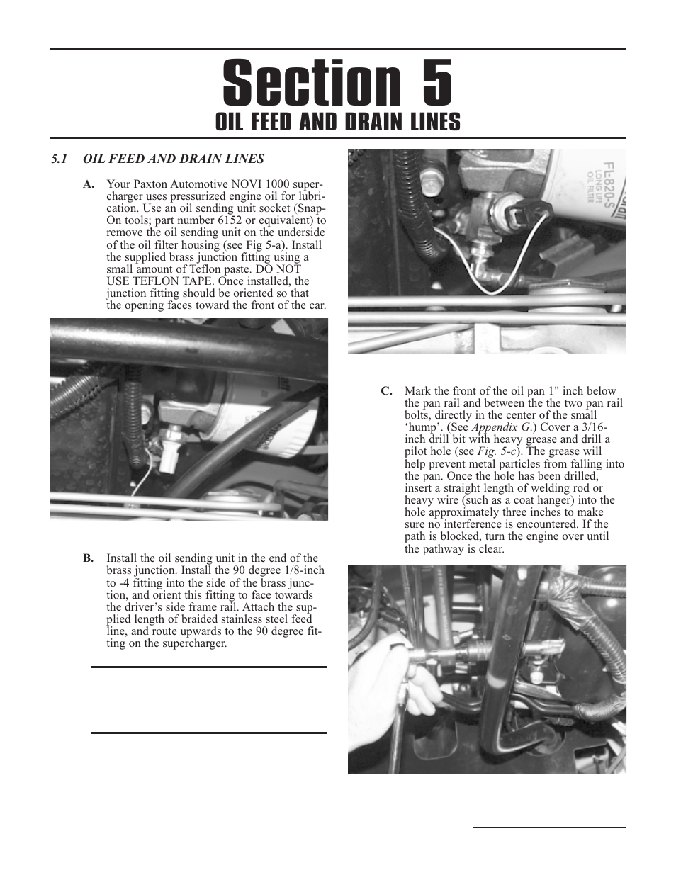 1 oil feed and drain lines, Oil feed and drain lines -1, Oil feed and drain lines | Paxton Superchargers Ford Mustang GT User Manual | Page 17 / 44