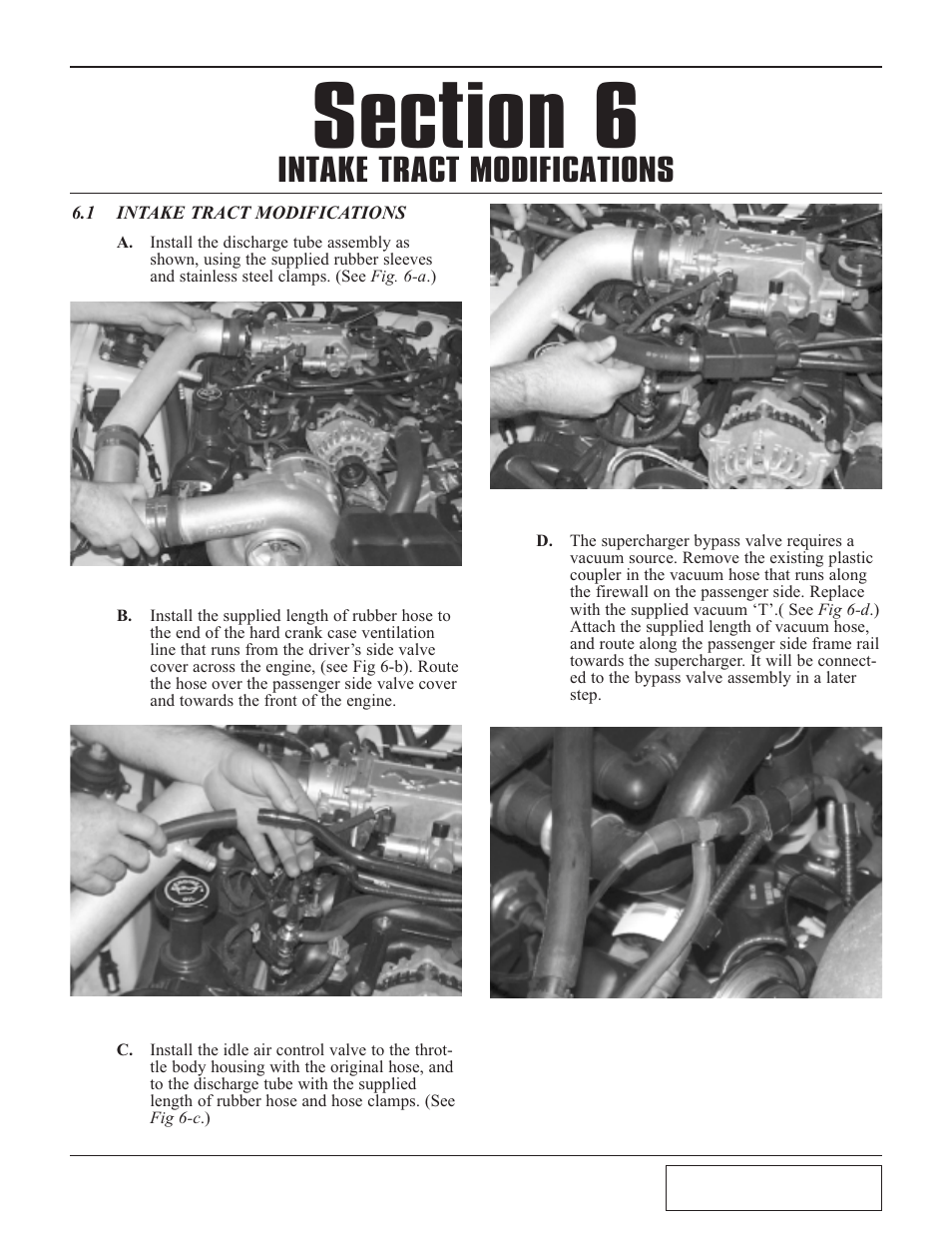 1 intake tract modifications, Intake tract modifications -1, Intake tract modifications | Paxton Superchargers Ford Mustang GT User Manual | Page 19 / 44