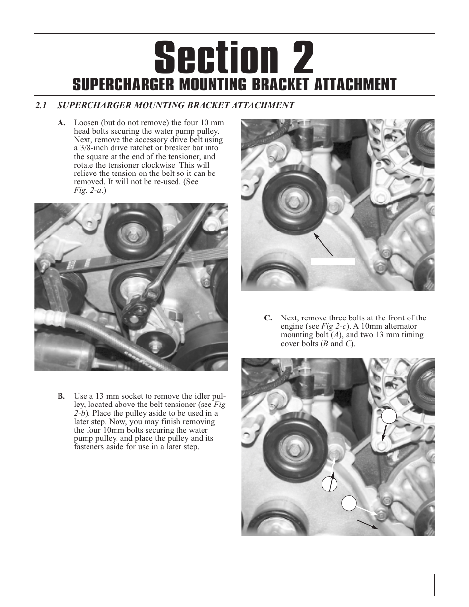 1 supercharger mounting br, Supercharger mounting bracket attachmemt -1, Supercharger mounting bracket attachment | Paxton Superchargers Ford Mustang GT User Manual | Page 9 / 44