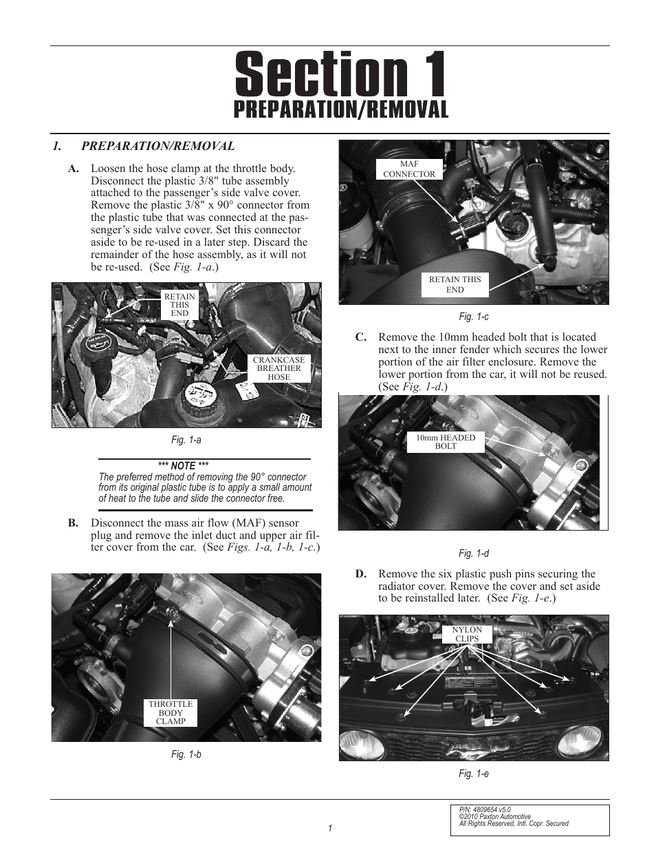 Preparation/removal | Paxton Superchargers Ford Mustang GT User Manual | Page 21 / 85