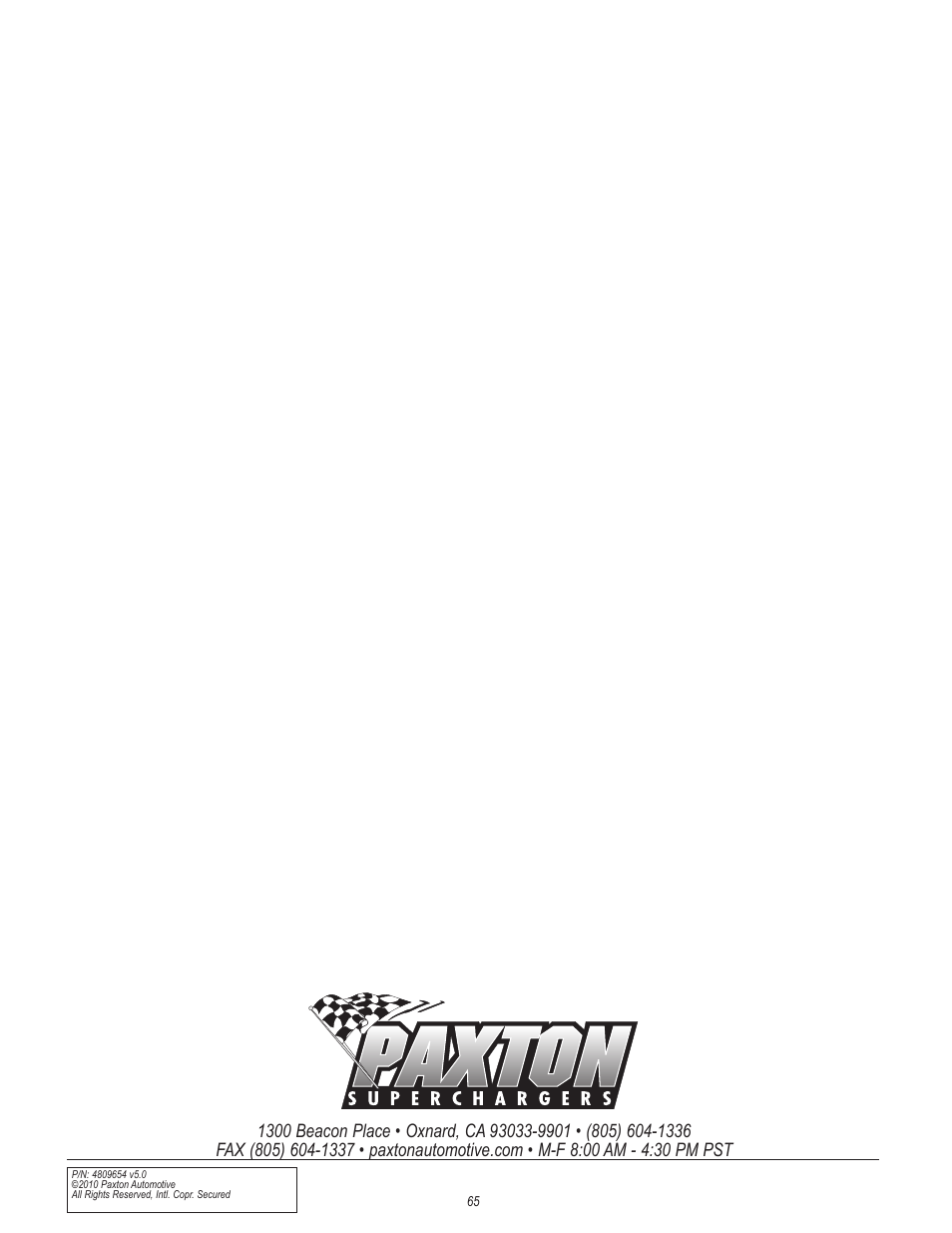 Paxton Superchargers Ford Mustang GT User Manual | Page 85 / 85