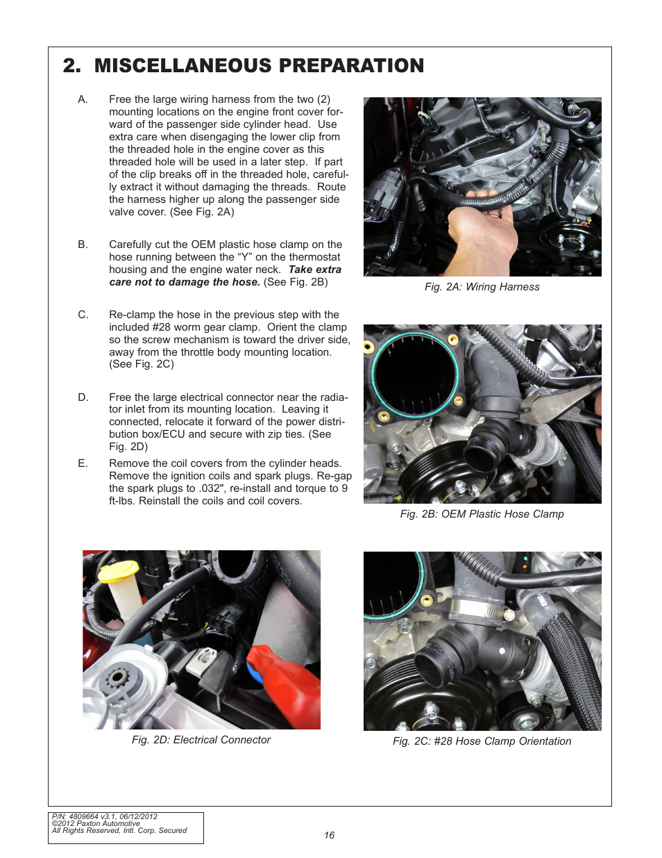 Miscellaneous preparation | Paxton Superchargers Ford 5.0L Mustang GT User Manual | Page 16 / 69