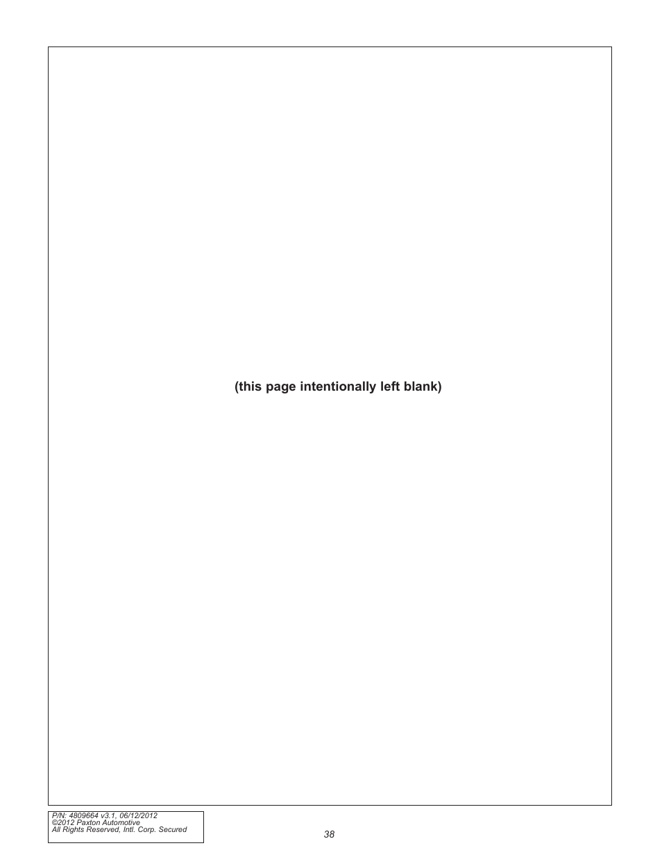 This page intentionally left blank) | Paxton Superchargers Ford 5.0L Mustang GT User Manual | Page 38 / 69