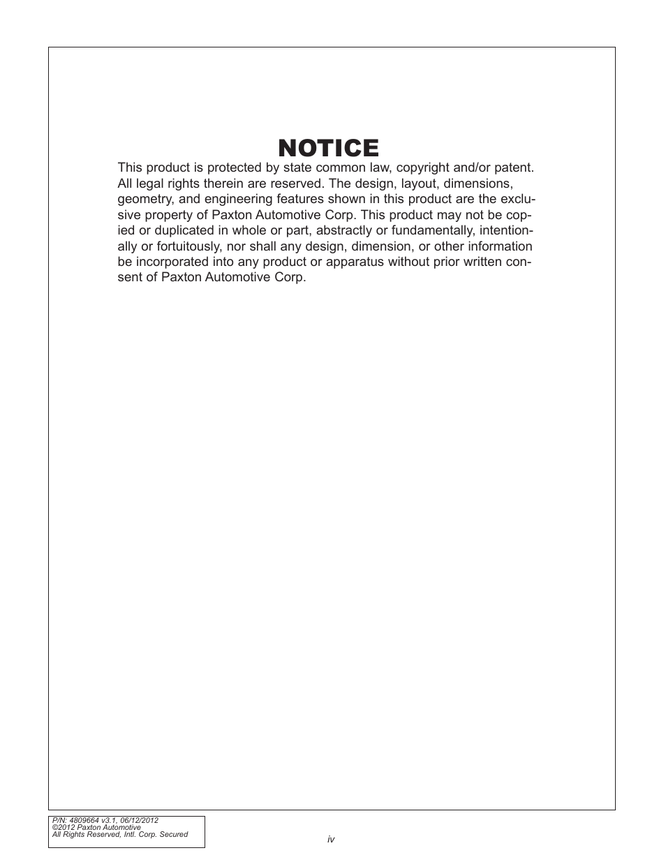 Notice | Paxton Superchargers Ford 5.0L Mustang GT User Manual | Page 4 / 69