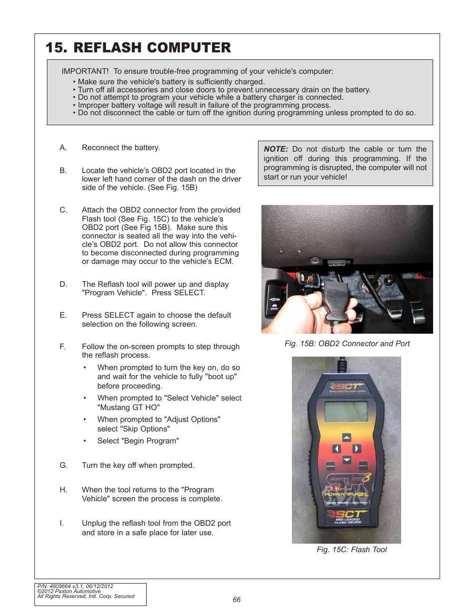 Reflash computer | Paxton Superchargers Ford 5.0L Mustang GT User Manual | Page 66 / 69