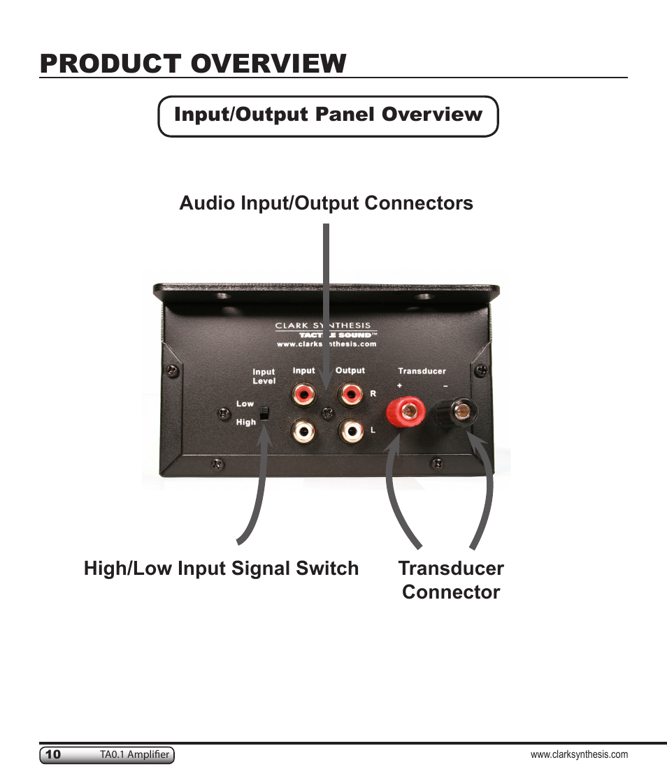 Product overview | Clark Synthesis TACTILE SOUND TA0.1 User Manual | Page 10 / 28