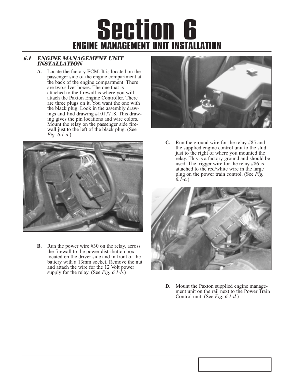 Engine management unit in, 1 engine management unit i, Engine management unit installation -1 | Engine management unit installation | Paxton Superchargers 4.7 Dodge Ram User Manual | Page 19 / 34