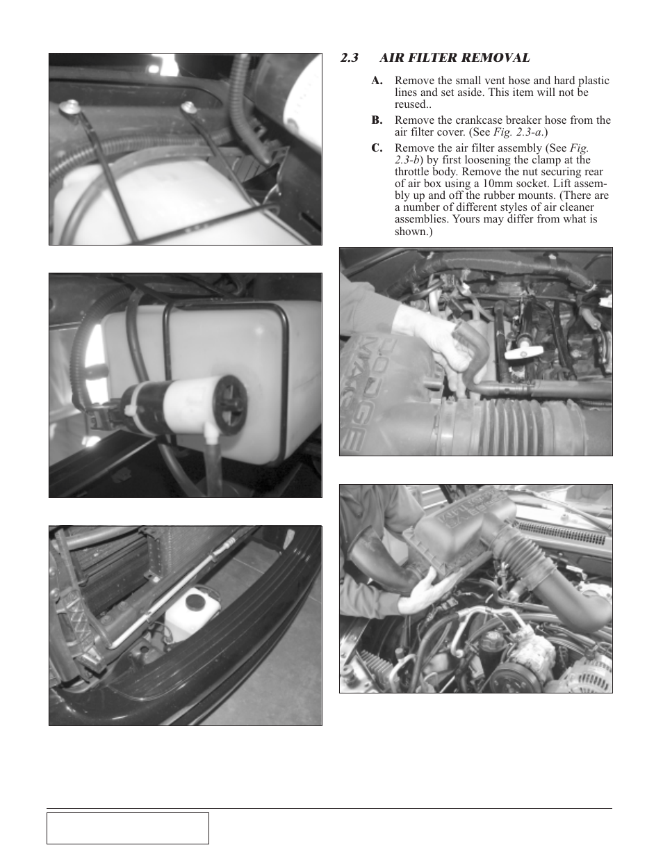 3 air filter removal, Air filter removal -2 | Paxton Superchargers 4.7 Dodge Ram User Manual | Page 8 / 34