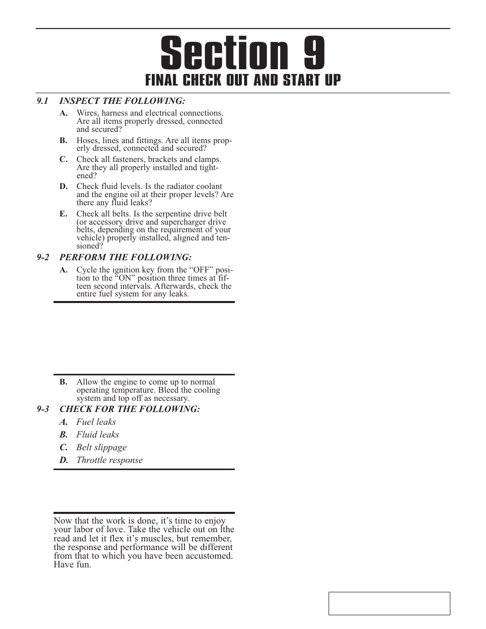 Final check out and start up | Paxton Superchargers 5.9 Dodge Ram User Manual | Page 23 / 40