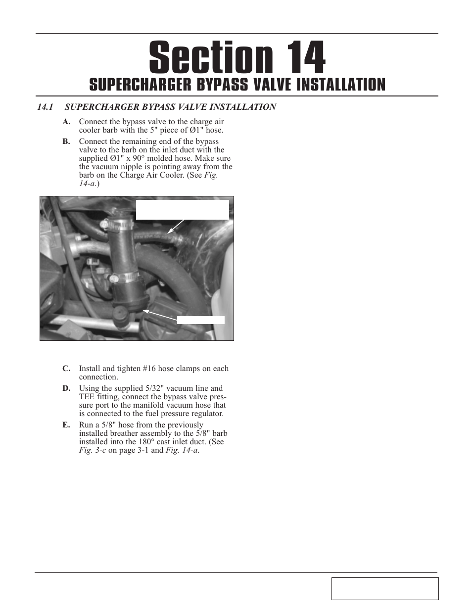 1 supercharger bypass val, Supercharger bypass valve installation -1, Supercharger bypass valve installation | Paxton Superchargers GM 8.1 HD Truck/SUV User Manual | Page 37 / 50