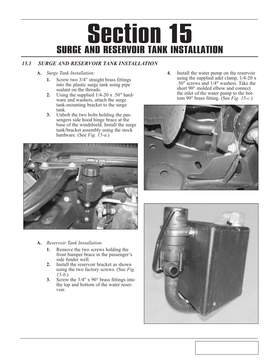 1 surge and reservoir tan, Surge and reservoir tank installation | Paxton Superchargers GM 8.1 HD Truck/SUV User Manual | Page 39 / 50