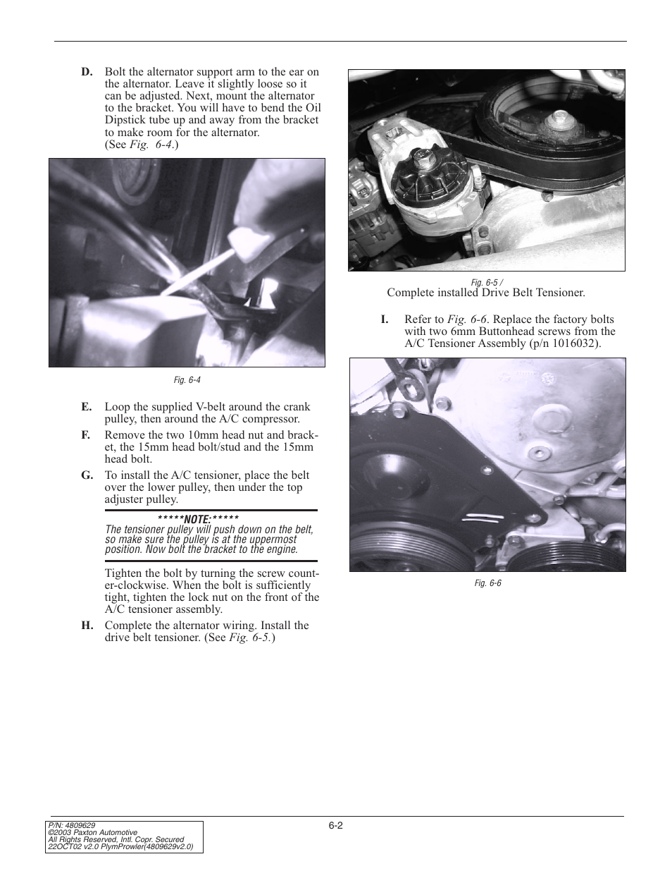 Paxton Superchargers Plymouth Prowler User Manual | Page 18 / 58