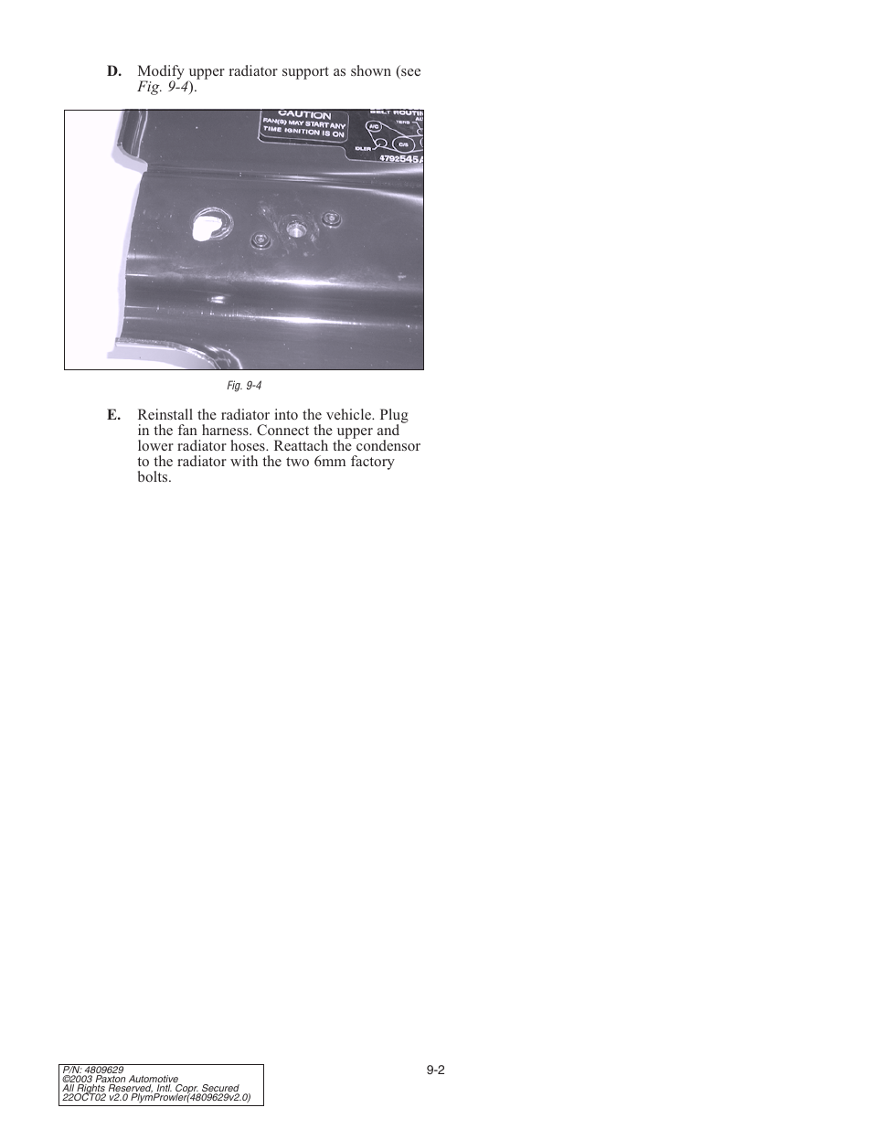 Paxton Superchargers Plymouth Prowler User Manual | Page 24 / 58