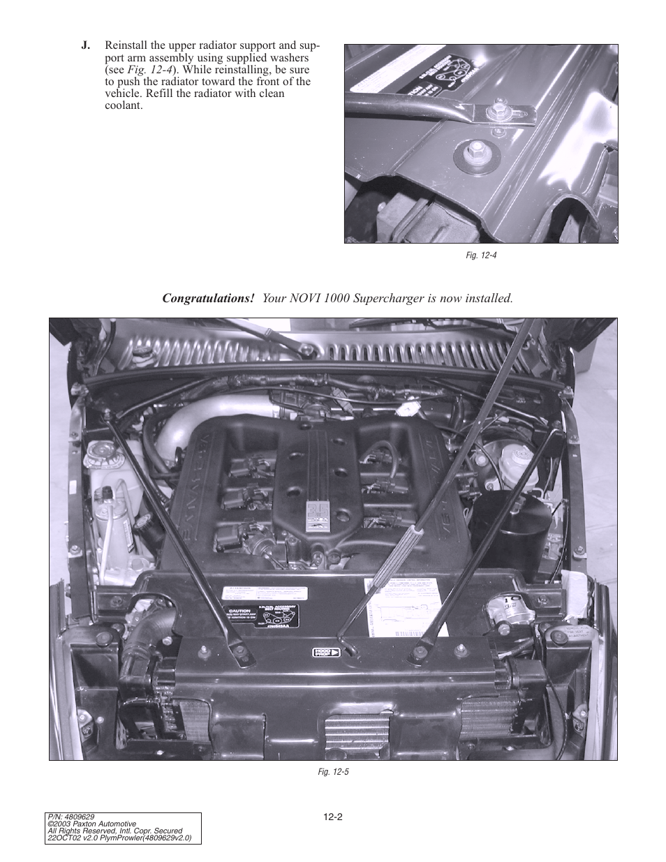 Paxton Superchargers Plymouth Prowler User Manual | Page 32 / 58