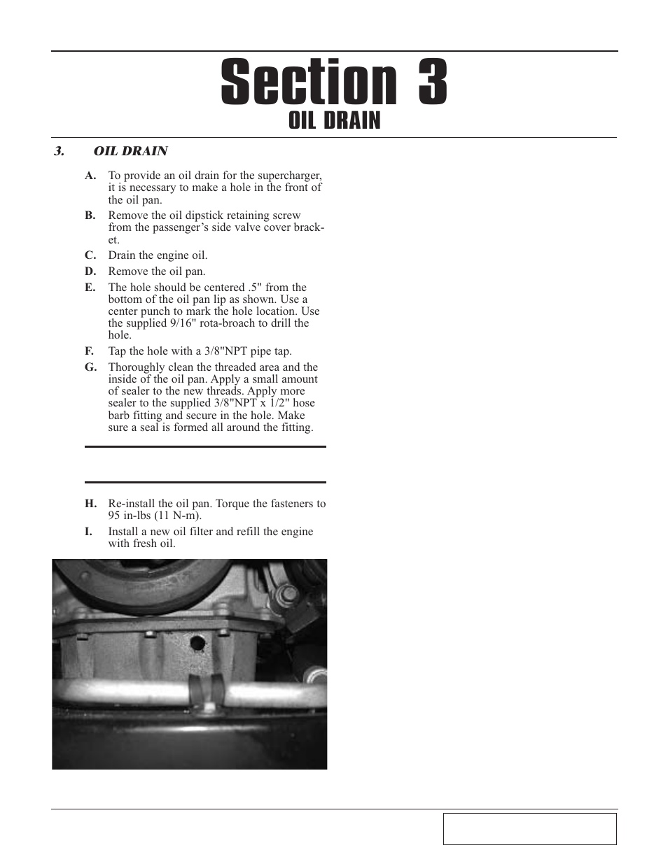 Oil drain, Oil drain -1 | Paxton Superchargers Dodge Viper RT/10 User Manual | Page 13 / 42