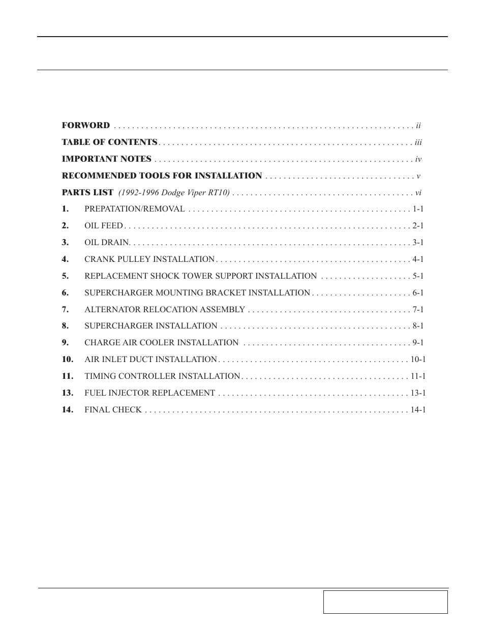 Paxton Superchargers Dodge Viper RT/10 User Manual | Page 3 / 42