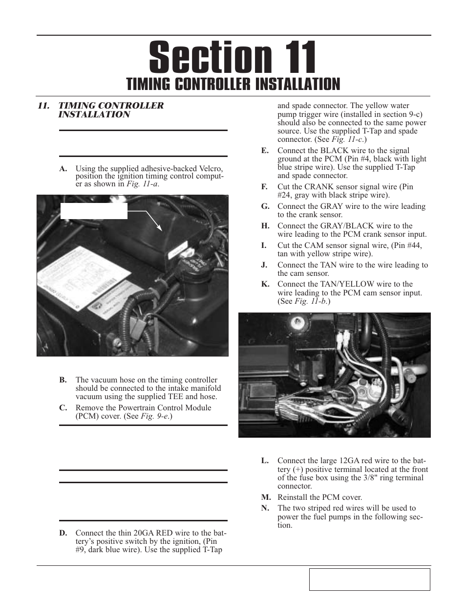 Timing controller instal, Timing controller installation -1, Timing controller installation | Paxton Superchargers Dodge Viper RT/10 User Manual | Page 35 / 42