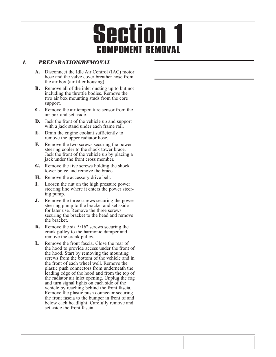 Prepatation/removal, Prepatation/removal -1, Component removal | Paxton Superchargers Dodge Viper RT/10 User Manual | Page 9 / 42