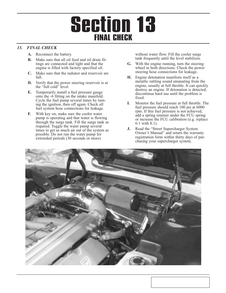 Final check, Final check -1 | Paxton Superchargers Dodge Viper User Manual | Page 39 / 40